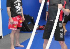 John Spencer Ellis getting coached by UFC fighter Mike 'the joker' guymon