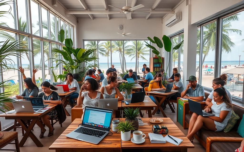 digital nomad productivity Playa del Carmen