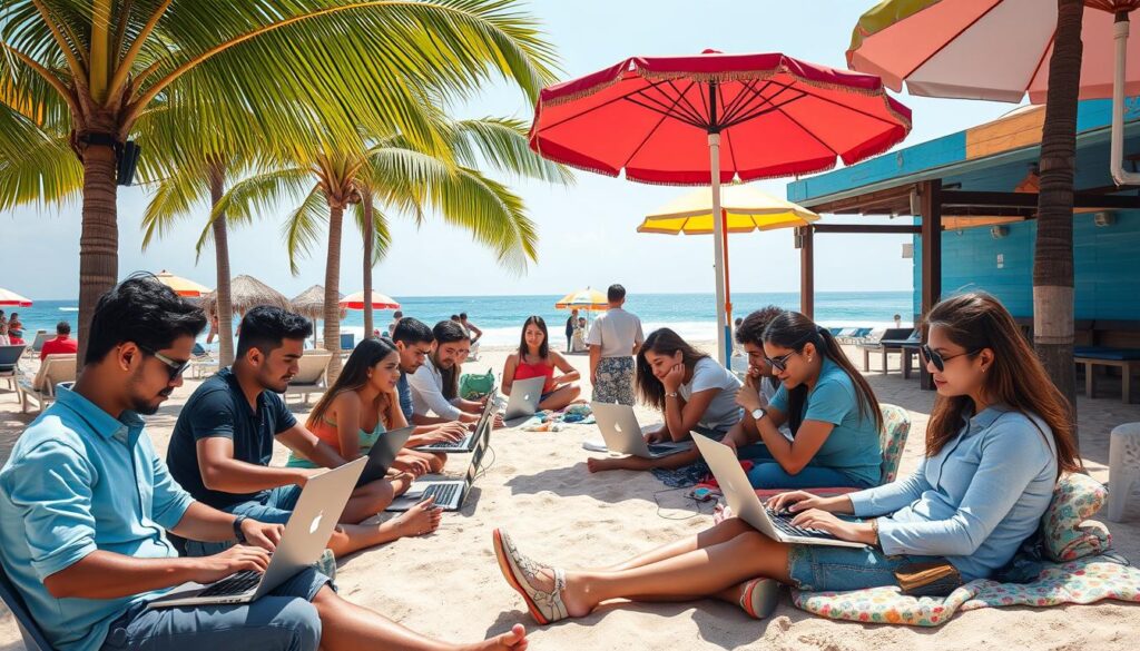 American digital nomads in Mexico