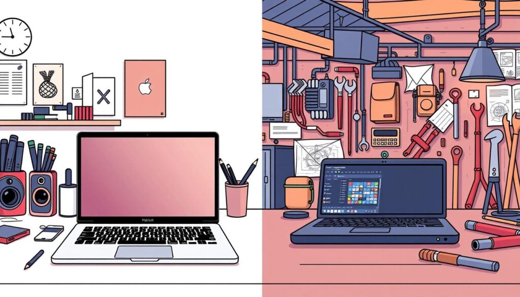 compare PC and mac laptops