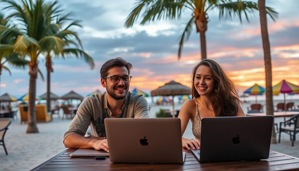 digital nomad couple