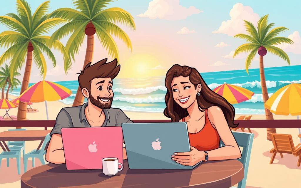 digital nomad couple