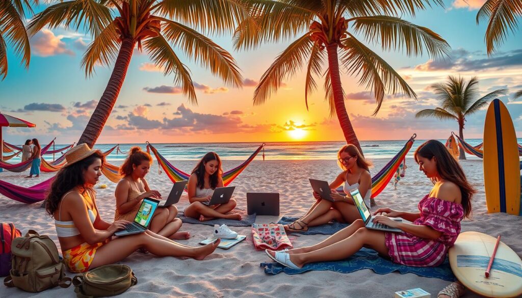 women embracing digital nomad careers