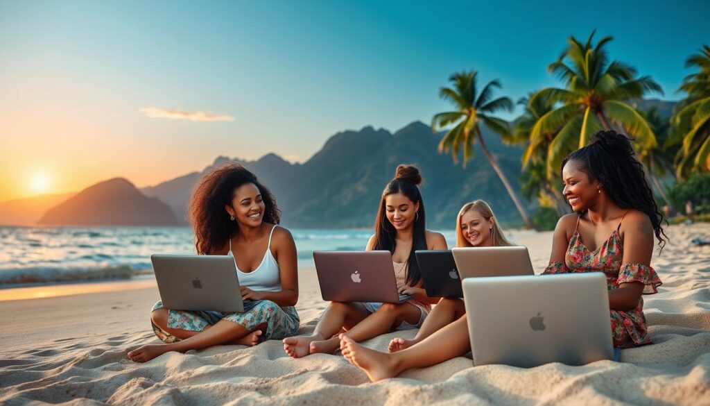 women finding independence through digital nomad careers