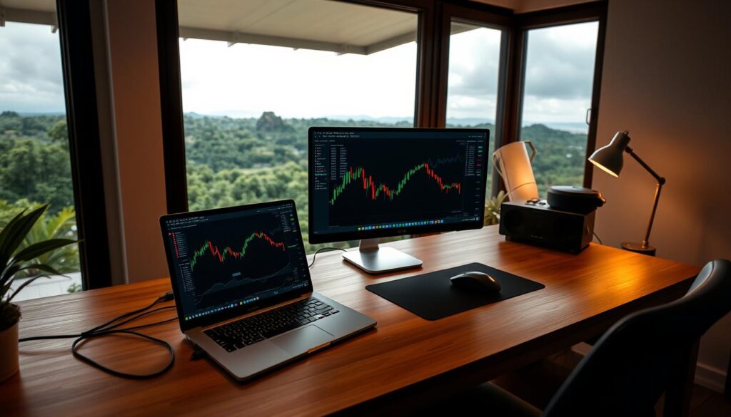 Digital nomad trading setup