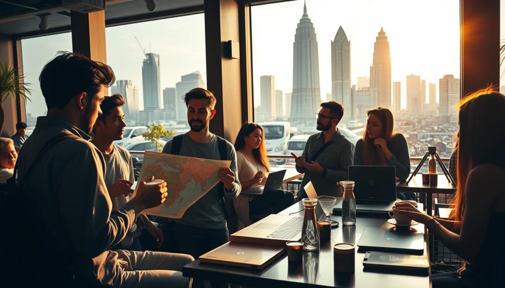 Bangkok digital nomads preparing for adventure