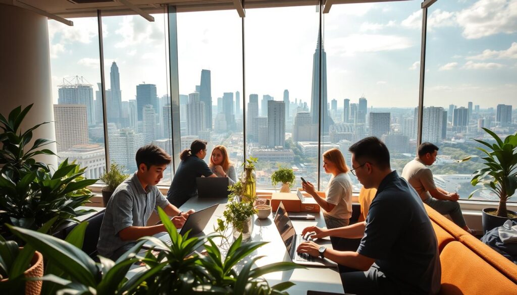 Bangkok digital nomads working in vibrant city life